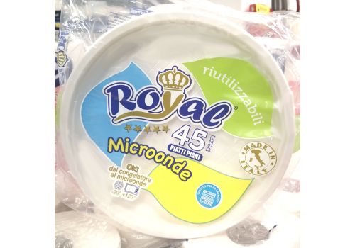 Royal Microonde piatti piani in plastica riutilizzabili 45 pezzi