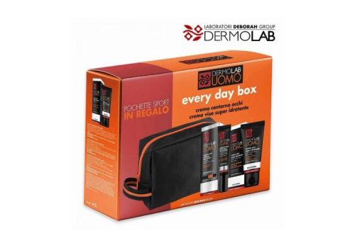 Dermolab Uomo Gentlemen Box con Crema Contorno Occhi 15ml + Crema Viso Super Idratante 50ml + Pochette Sport