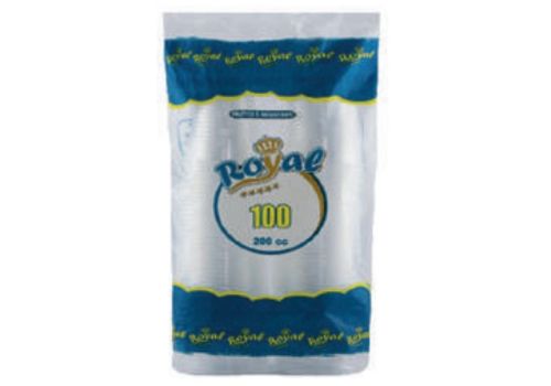 Royal bicchieri in plastica trasparenti riciclabili 200cc 100 pezzi